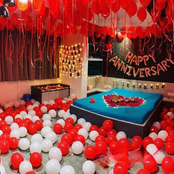   Romantic anniversary  decor of balloons in gurgaon
